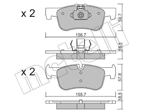 set placute frana,frana disc METELLI 22-0959-0