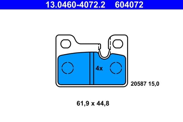 set placute frana,frana disc ATE 13.0460-4072.2