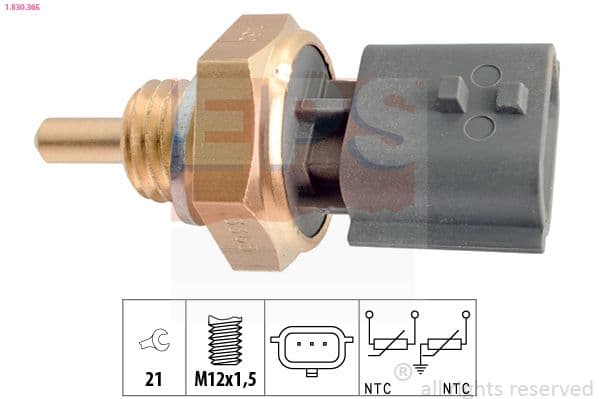 senzor,temperatura lichid de racire EPS Made in Italy - OE Equivalent 1.830.365