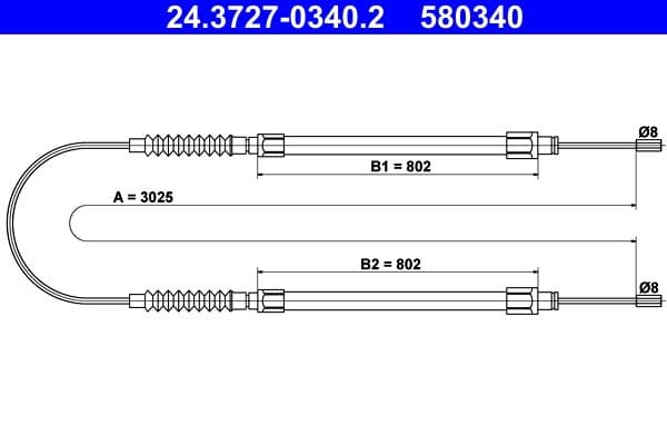Cablu, frana de parcare ATE 24.3727-0340.2
