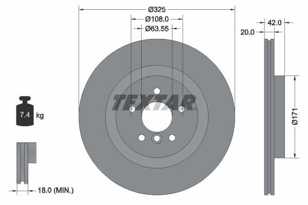 Disc frana TEXTAR PRO+ 92318105