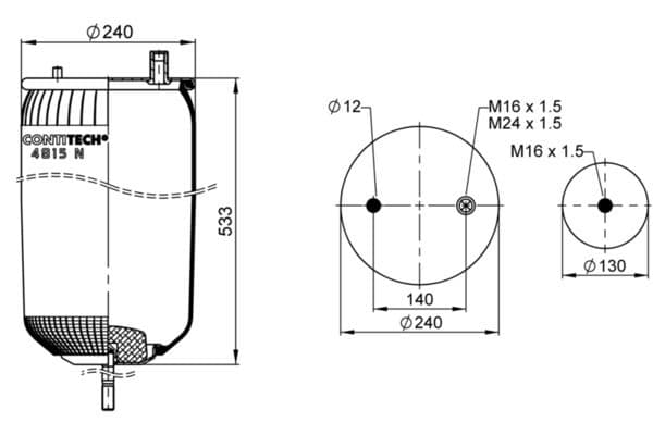 Burduf, suspensie pneumatica CONTINENTAL CTAM 4915 N P03