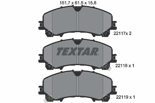 set placute frana,frana disc TEXTAR 2211701
