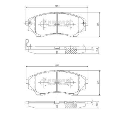 set placute frana,frana disc NIPPARTS N3603069