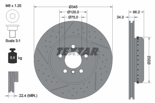 Disc frana TEXTAR PRO+ 92265525