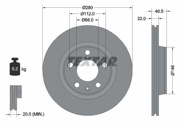 Disc frana TEXTAR PRO+ 92083505