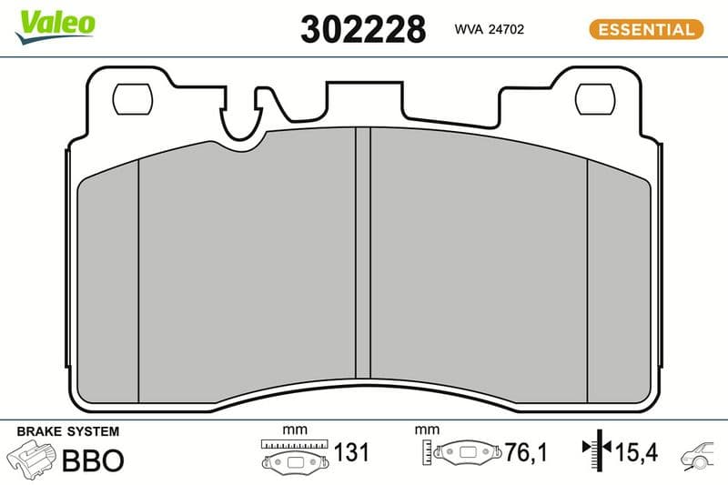set placute frana,frana disc VALEO 302228