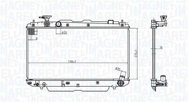 Radiator, racire motor MAGNETI MARELLI 350213176500