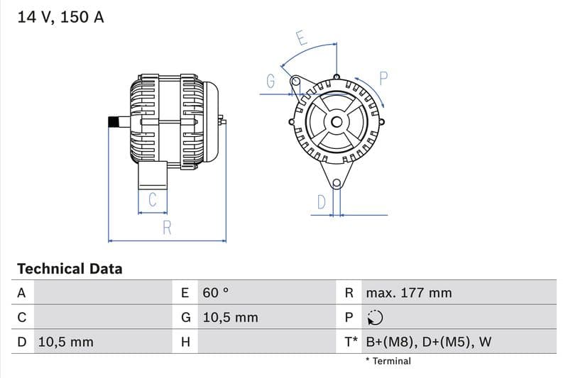 Generator / Alternator BOSCH 0 986 047 210