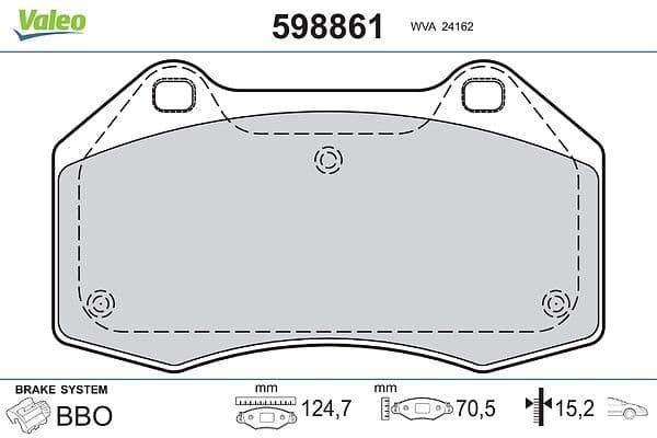 set placute frana,frana disc VALEO 598861