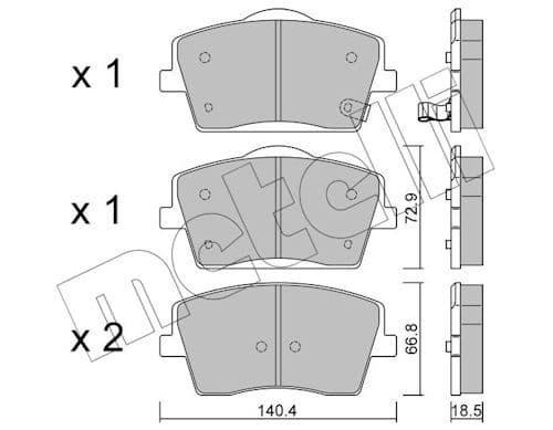 set placute frana,frana disc METELLI 22-1186-1