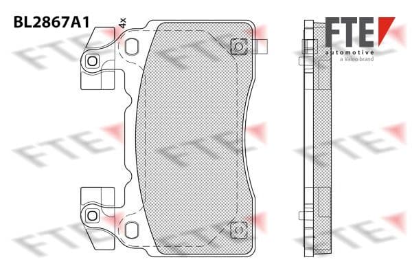 set placute frana,frana disc FTE 9011107