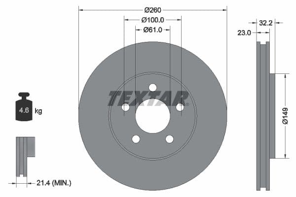 Disc frana TEXTAR PRO 92271603