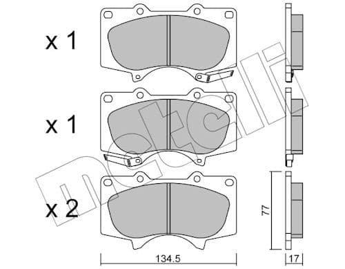 set placute frana,frana disc METELLI 22-0454-0