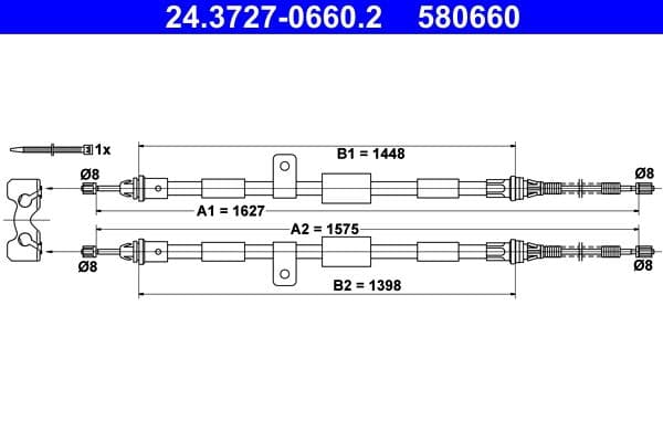 Cablu, frana de parcare ATE 24.3727-0660.2