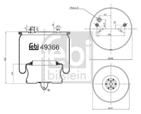 Burduf, suspensie pneumatica FEBI BILSTEIN 49366