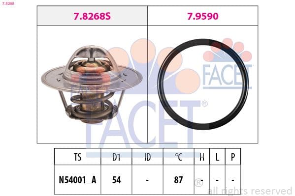 termostat,lichid racire FACET Made in Italy - OE Equivalent 7.8268