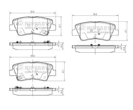 set placute frana,frana disc NIPPARTS N3610314