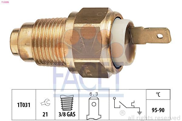 Comutator temperatura, ventilator radiator FACET 7.5226