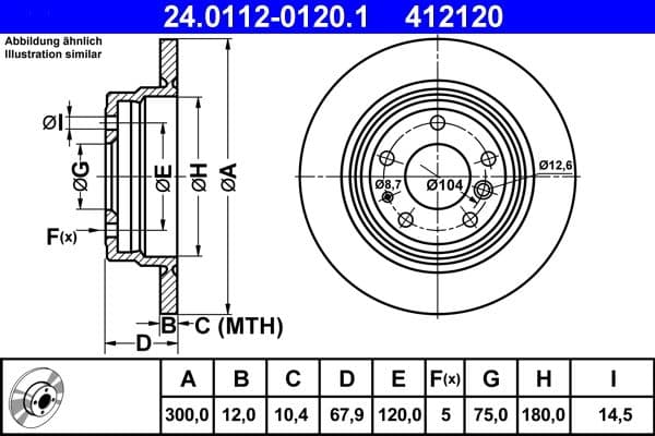 Disc frana ATE 24.0112-0120.1