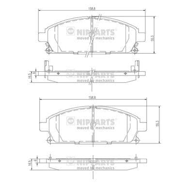 set placute frana,frana disc NIPPARTS J3601071