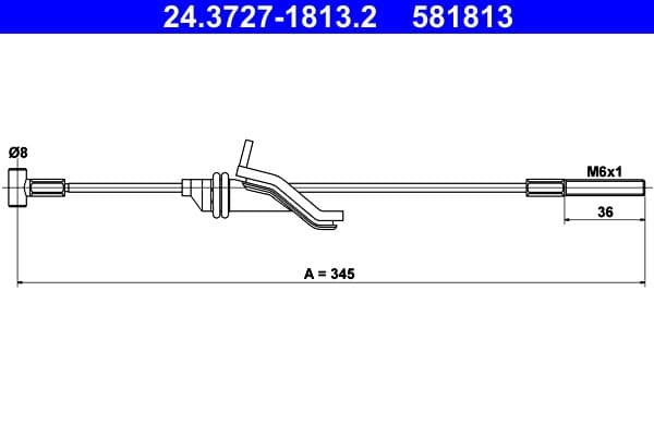 Cablu, frana de parcare ATE 24.3727-1813.2