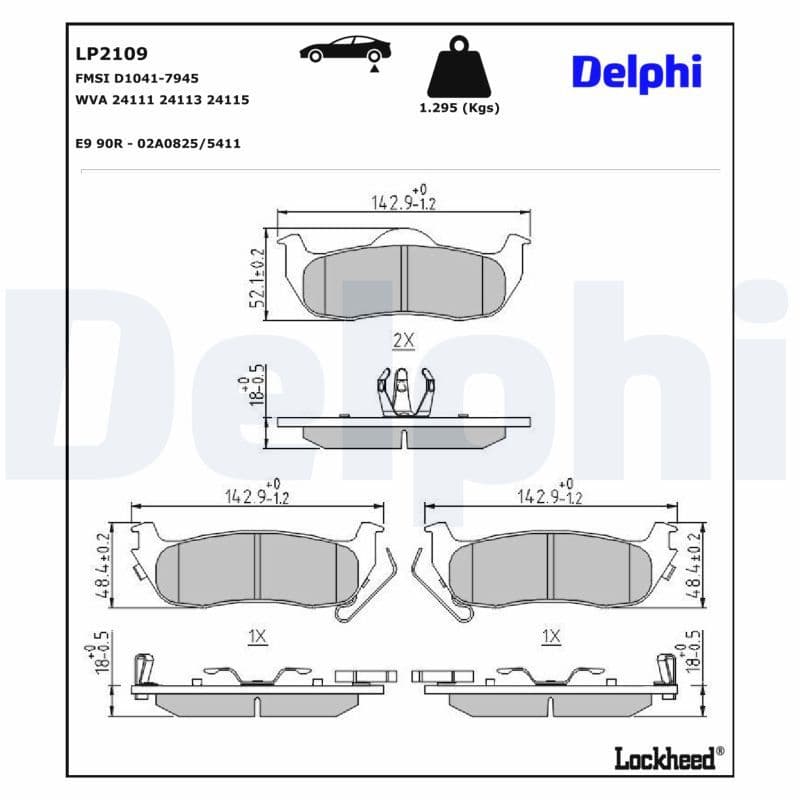 set placute frana,frana disc DELPHI LP2109