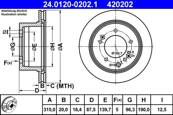 Disc frana ATE 24.0120-0202.1
