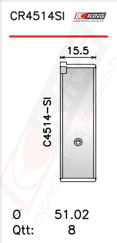 Cuzinet bielă KING CR4514SI