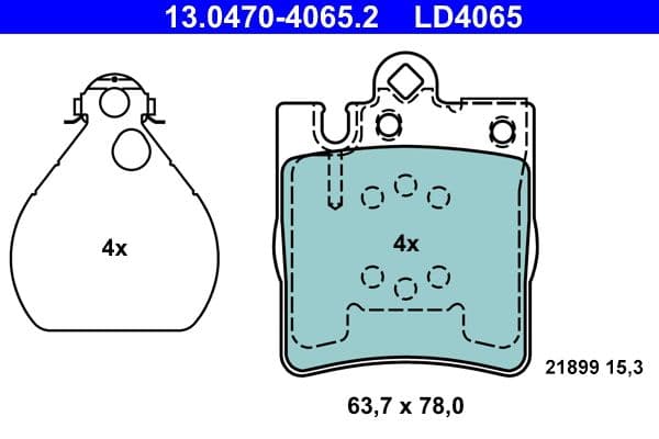 set placute frana,frana disc ATE Ceramic 13.0470-4065.2