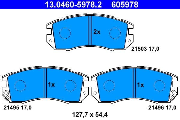 set placute frana,frana disc ATE 13.0460-5978.2