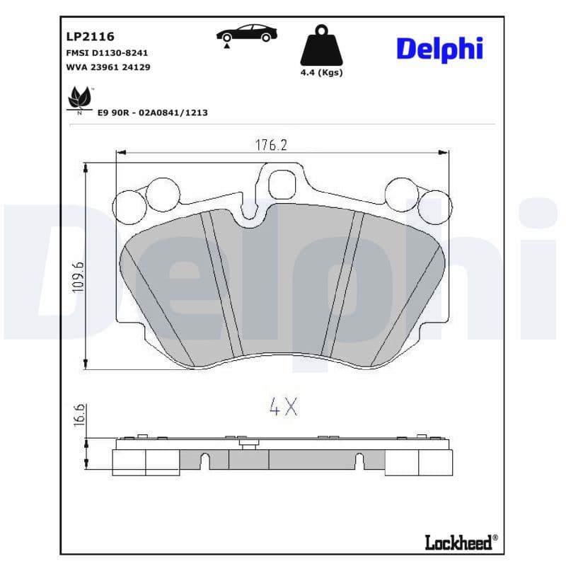 set placute frana,frana disc DELPHI LP2116