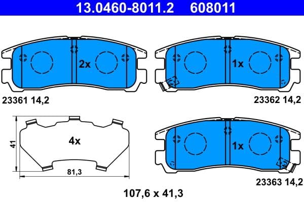 set placute frana,frana disc ATE 13.0460-8011.2