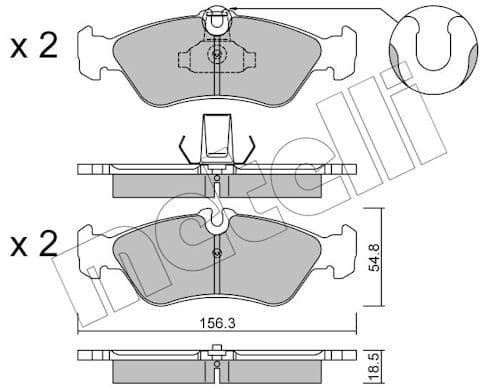set placute frana,frana disc METELLI 22-0311-0