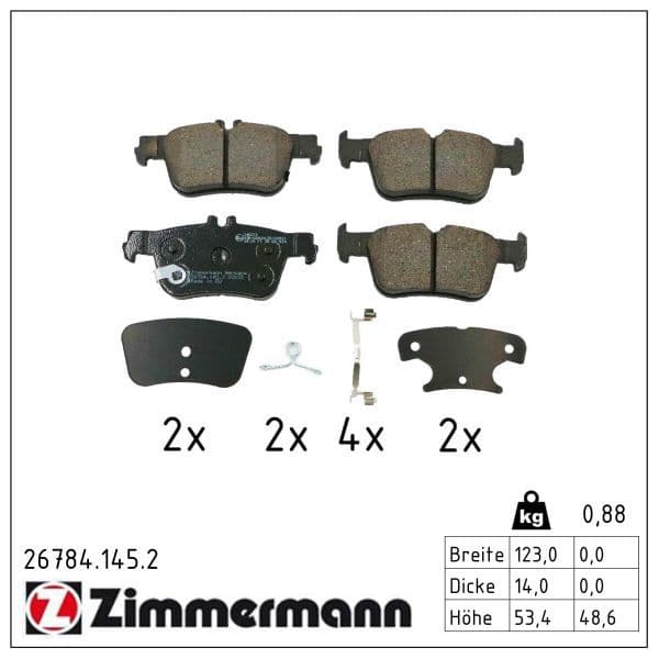 set placute frana,frana disc ZIMMERMANN 26784.145.2