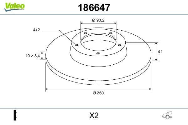 Disc frana VALEO 186647