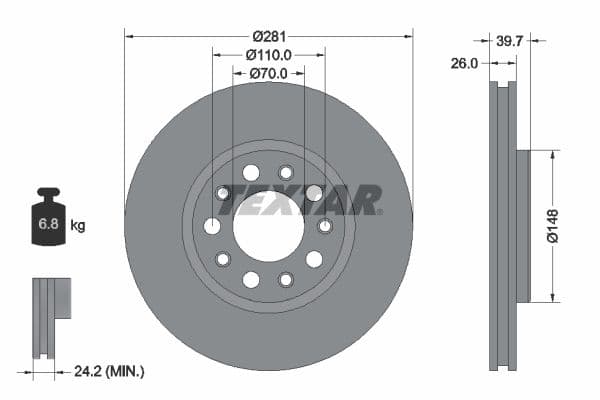Disc frana TEXTAR PRO 92230103
