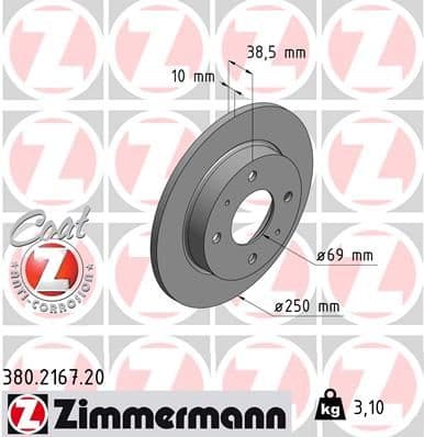 Disc frana ZIMMERMANN COAT Z 380.2167.20