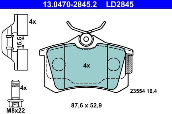 set placute frana,frana disc ATE Ceramic 13.0470-2845.2