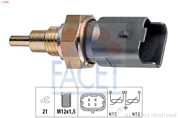 senzor,temperatura lichid de racire FACET Made in Italy - OE Equivalent 7.3286