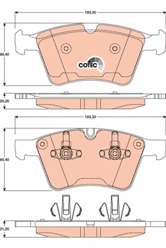 set placute frana,frana disc TRW COTEC GDB1797
