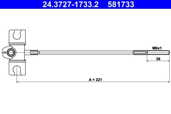 Cablu, frana de parcare ATE 24.3727-1733.2