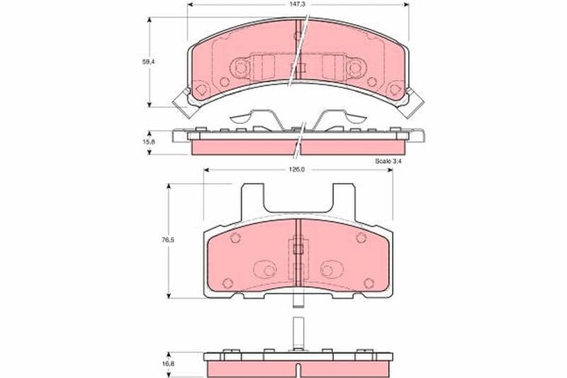 set placute frana,frana disc TRW GDB1273
