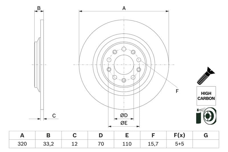 Disc frana BOSCH 0 986 479 G74
