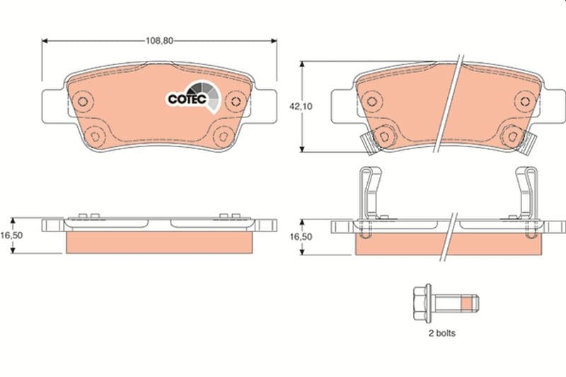 set placute frana,frana disc TRW COTEC GDB3446