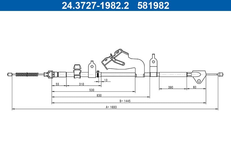 Cablu, frana de parcare ATE 24.3727-1982.2