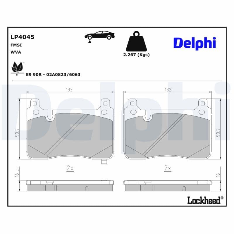 set placute frana,frana disc DELPHI LP4045