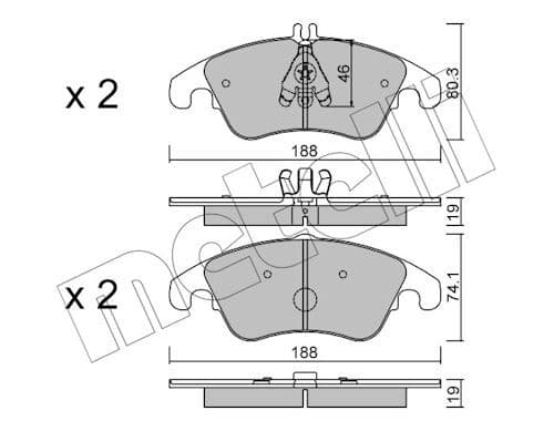 set placute frana,frana disc METELLI 22-0775-2