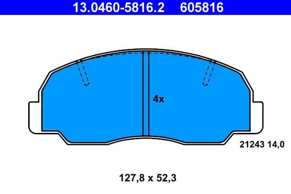 set placute frana,frana disc ATE 13.0460-5816.2