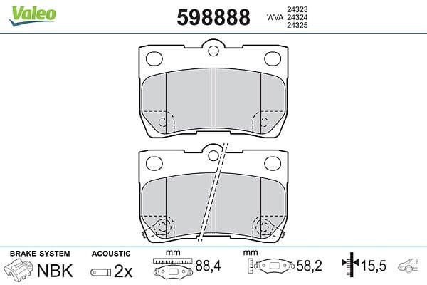 set placute frana,frana disc VALEO 598888
